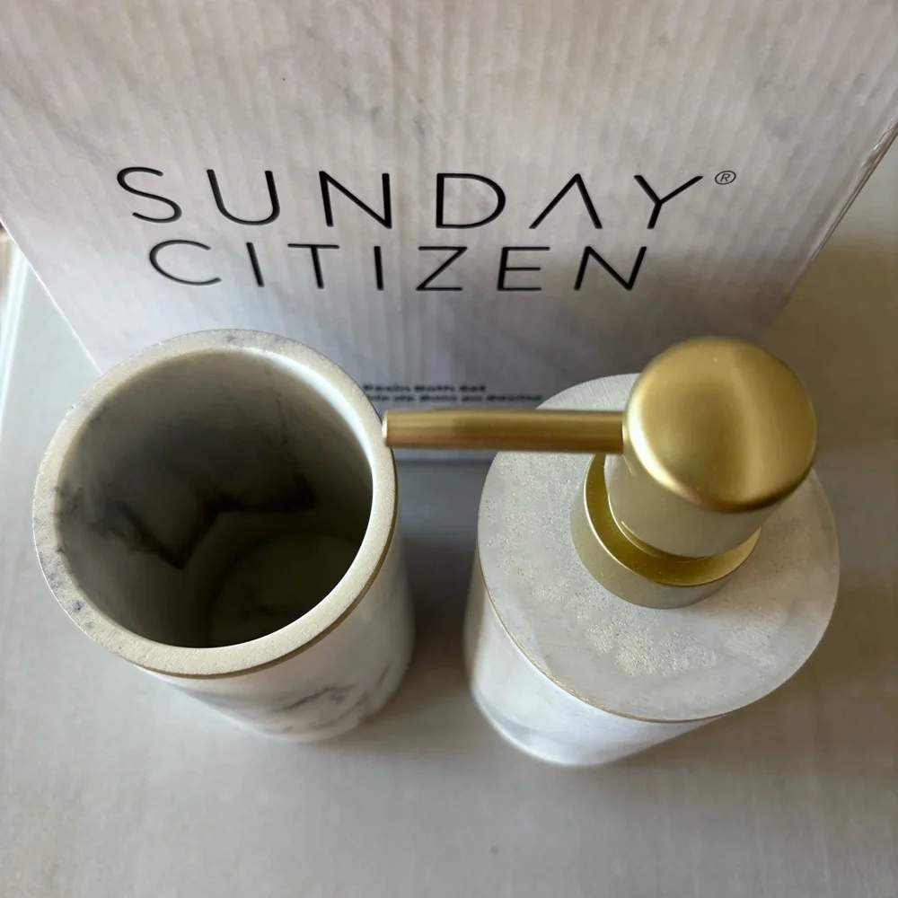 NEW Sunday Citizen Resin Faux Marble Bathroom Set FabFitFun